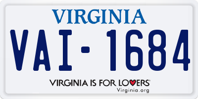 VA license plate VAI1684