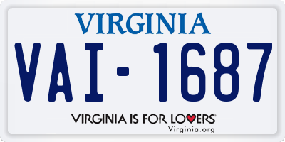 VA license plate VAI1687