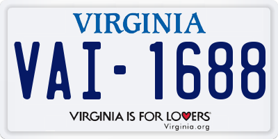 VA license plate VAI1688