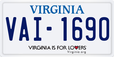 VA license plate VAI1690