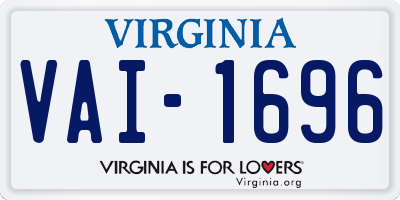 VA license plate VAI1696