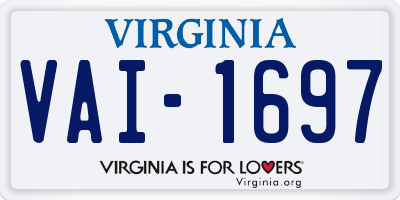 VA license plate VAI1697