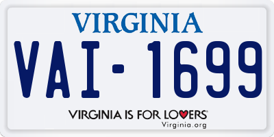 VA license plate VAI1699