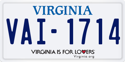 VA license plate VAI1714