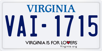VA license plate VAI1715
