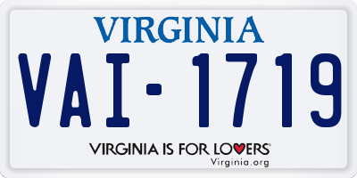 VA license plate VAI1719