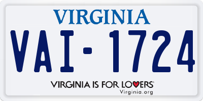 VA license plate VAI1724