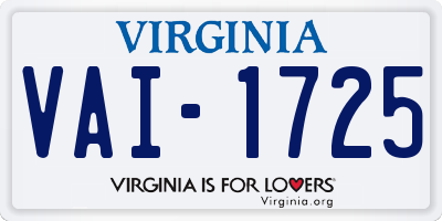 VA license plate VAI1725