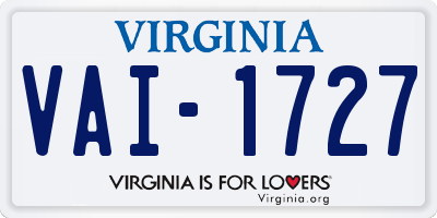 VA license plate VAI1727