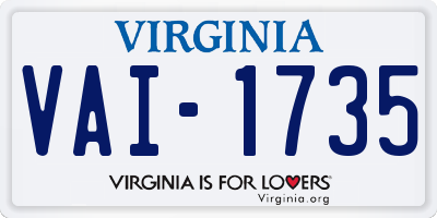 VA license plate VAI1735