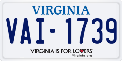 VA license plate VAI1739