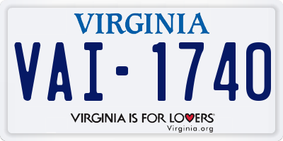 VA license plate VAI1740