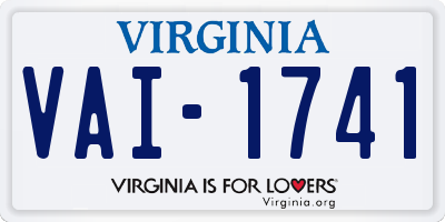 VA license plate VAI1741