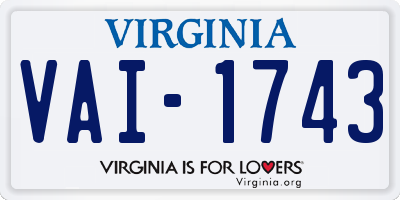 VA license plate VAI1743