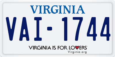 VA license plate VAI1744