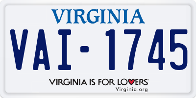 VA license plate VAI1745