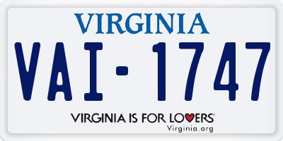 VA license plate VAI1747