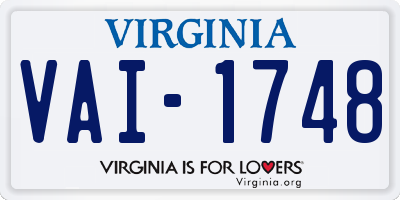 VA license plate VAI1748