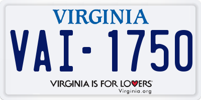 VA license plate VAI1750