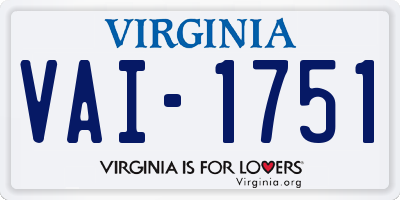 VA license plate VAI1751