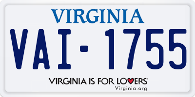 VA license plate VAI1755