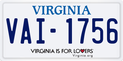 VA license plate VAI1756