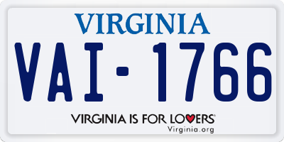 VA license plate VAI1766