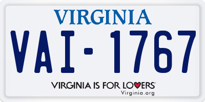 VA license plate VAI1767