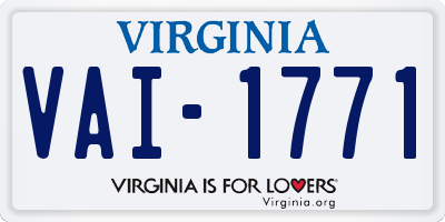 VA license plate VAI1771