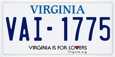 VA license plate VAI1775