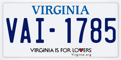 VA license plate VAI1785