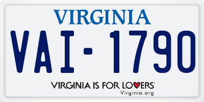 VA license plate VAI1790