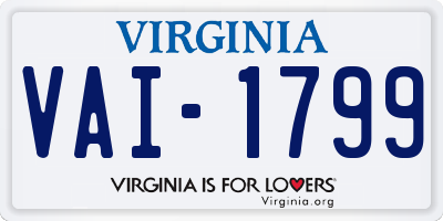 VA license plate VAI1799