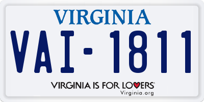 VA license plate VAI1811