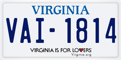 VA license plate VAI1814