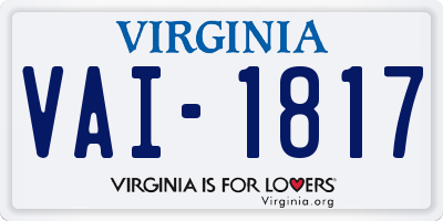 VA license plate VAI1817