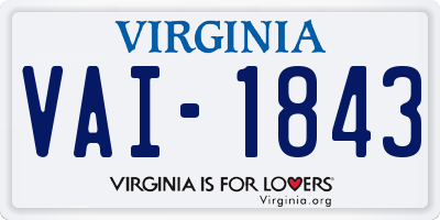 VA license plate VAI1843