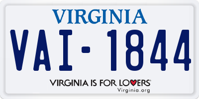 VA license plate VAI1844