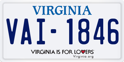 VA license plate VAI1846
