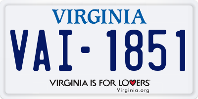 VA license plate VAI1851