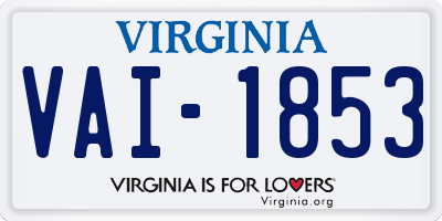 VA license plate VAI1853