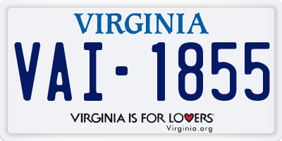 VA license plate VAI1855