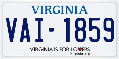 VA license plate VAI1859