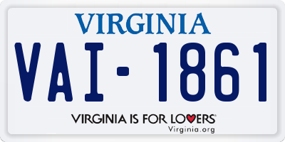 VA license plate VAI1861