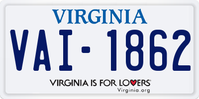 VA license plate VAI1862
