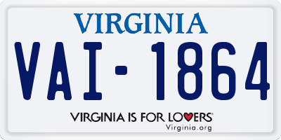 VA license plate VAI1864