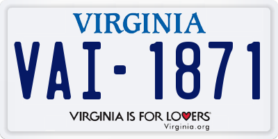 VA license plate VAI1871