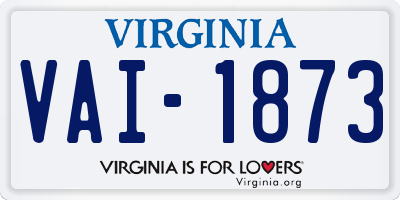VA license plate VAI1873