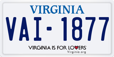 VA license plate VAI1877