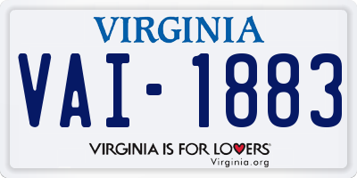 VA license plate VAI1883
